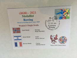 (1A4) 2020 Tokyo Paralympic - Medal Cover Postmarked Haymarket - Women's Rowing Single Sculls - Summer 2020: Tokyo