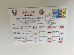 (1A4) 2020 Tokyo Paralympic - Medal Cover Postmarked Haymarket - Men's Para Table Tennis - Summer 2020: Tokyo