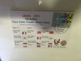 (1A4) 2020 Tokyo Paralympic - Medal Cover Postmarked Haymarket - Men's Team Para Table Tennis - Summer 2020: Tokyo