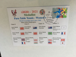 (1A4) 2020 Tokyo Paralympic - Medal Cover Postmarked Haymarket - Women's Para Table Tennis - Summer 2020: Tokyo