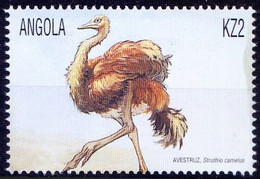 Angola 2000 MNH, Ostrich Flightless Birds - Struzzi