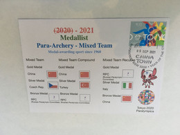 (1A4) 2020 Tokyo Paralympic - Medal Cover Postmarked Haymarket - Para Archery Mixed Team - Summer 2020: Tokyo