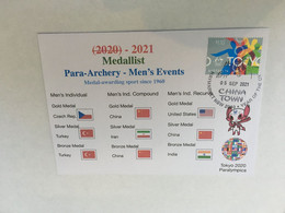 (1A4) 2020 Tokyo Paralympic - Medal Cover Postmarked Haymarket - Para Archery Men's Events - Summer 2020: Tokyo