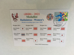 (1A4) 2020 Tokyo Paralympic - Medal Cover Postmarked Haymarket - Badminton Women's - Summer 2020: Tokyo