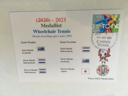 (1A4) 2020 Tokyo Paralympic - Medal Cover Postmarked Haymarket - Wheelchair Tennis Quad Men's & Women's - Summer 2020: Tokyo