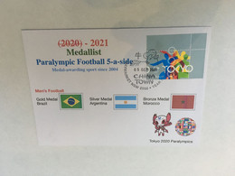(1A4) 2020 Tokyo Paralympic - Medal Cover Postmarked Haymarket - Paralympic Football 5-a-side - Summer 2020: Tokyo