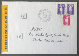 France Briat N°2626 (x2) Et 2717 Sur Enveloppe Recommandée TAD BUREAU POSTAL MILITAIRE 520 - 6.4.1992 - (C2050) - 1961-....