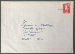 France Briat N°2614 Sur Enveloppe - Oblitération De Fortune Ou D'essai ? - (C2083) - 1961-....