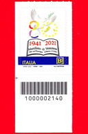 Nuovo - MNH - ITALIA - 2021 - 80 Anni Del Manifesto Di Ventotene (LT) – Europa - Logo - B Zona 1 - Barre 2140 - Barcodes