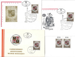 3105zb: Österreich 1966, Landeskunstausstellung Wiener Neustadt, FDCs 3 Verschiedene Cachets & Einzelmarken ** - Wiener Neustadt