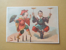 Chromo  Thème  La  CHINE. Cirque Chinois  Jongleur. Publicité Cougis-Bellamy Chartres. Calicots Et Cretonnes - Non Classificati