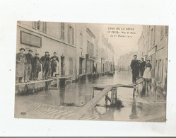 LE PECQ RUE DE PARIS LE 1 ER FEVRIER 1910 CRUE DE LA SEINE (BELLE ANIMATION) COMMERCES ET BELLE ANIMATION - Le Pecq
