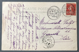 France N°138 Sur CPA - TAD VIVIERS 23.4.1906 Pour Grenoble - (C1075) - 1877-1920: Période Semi Moderne