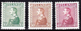 IS286 – ISLANDE – ICELAND – 1937 – KING CHRISTIAN X – MI # 187/9 MLH 15 € - Unused Stamps
