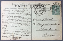 France N°130 Sur CPA - TAD VILLENEUVE-DE-BERG 23.8.1924 - Ardèche - (C1091) - 1801-1848: Précurseurs XIX