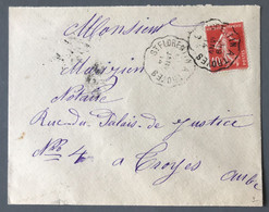 France N°138 Sur Enveloppe TAD Convoyeur ST FLORENTIN à TROYES 9.1.1914 - (C1099) - 1877-1920: Période Semi Moderne