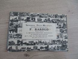 Carte Photo 75 Paris XIX ème Pub Publicité F.Baroud Imprimerie Photo Mécanique Multi Vues - Straßenhandel Und Kleingewerbe