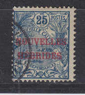 < Nouvelles Hebrides YT 3 Oblitéré  .. Timbre De Nouvelle Caledonie 25 C Bleu Surchargé ..  Cote 12 € - Gebraucht