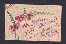 Carte Peinte à La Main Soldat Guerre 14-18 Correspondance Deutsche Armee De Königsberg à. Fritz  Weislingen (48364) - Weltkrieg 1914-18