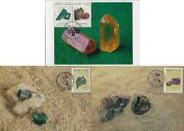 Brazil 1989 / 1998 3 Maximum Card Geology Mineral Gem Tourmaline Amethyst Jewel Indicolite Alexandrite - Andere