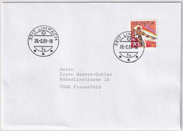 953 Auf Brief Mit Letzttagstempel Poststelle LIMPACH (BE) - Cartas & Documentos