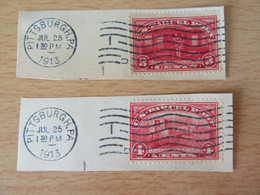 USA - Us Parcel Post - 2 Timbres Sur Fragments - Pittsburgh July 25 1913 - Reisgoedzegels