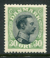 DENMARK 1918 King Christian X Definitive 30 Øre  LHM / * .  Michel 102; SG 150 - Unused Stamps