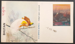 BHUTAN 1969 BIRDS 3-D Stamps On Official FDC, As Per Scan - Bhoutan