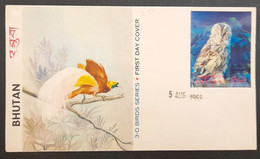 BHUTAN 1969 BIRDS 3-D Stamps On Official FDC, As Per Scan - Bhoutan