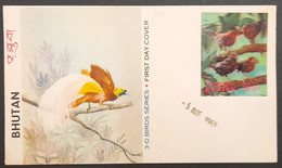 BHUTAN 1969 BIRDS 3-D Stamps On Official FDC, As Per Scan - Bhoutan