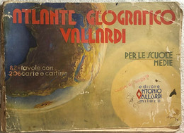 Atlante Geografico Vallardi Per Le Scuole Medie Di Aa.vv.,  Editore Antonio Vall - Historia, Filosofía Y Geografía