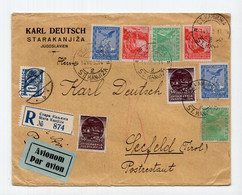 1936 KINGDOM OF YUGOSLAVIA,SERBIA,STARA KANJIZA,AIRMAIL,REGISTERED COVER TO AUSTRIA - Luchtpost