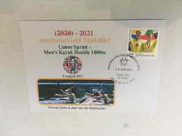 (1A8) 2020 Tokyo Summer Olympic Games - Australia Gold Medal FDI Cover Postmarked QLD Brisbane (canoe Kayak) - Summer 2020: Tokyo