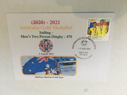 (1A8) 2020 Tokyo Summer Olympic Games - Australia Gold Medal FDI Cover Postmarked QLD Brisbane (sailing) - Summer 2020: Tokyo