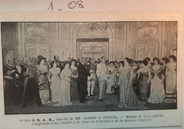 Cpa Publicité Maison Paquin (toilettes De Cour Et Fourrures), S.A.R, Opérette De Wanrof Et Chancel, Non écrite - Altri & Non Classificati