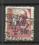 SPAIN Spanien Espana Canarias 1938 Civil War Michel 46 O Correo Aereo Air Mail - Usados