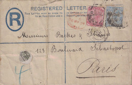 GRANDE BRETAGNE - LETTRE RECOMMANDEE DE LONDRES POUR PARIS - PERFORATION - PERFIN - B.&.S.L. - 27-5-1884. - Gezähnt (perforiert)