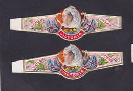2 Ancienne Bague De Cigare Vitola B76 Femme Reine Victoria - Bagues De Cigares