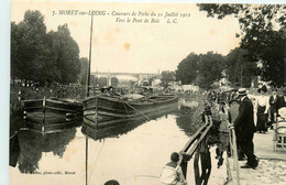 Moret Sur Loing * Le Concours De Pêche Du 21 Juillet 1912 * Vers Le Pont De Bois * Péniche Batellerie * Pêcheurs - Moret Sur Loing