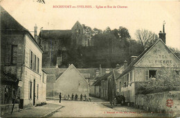 Rochefort En Yvelines * La Rue De Chartres Et Vue Sur L'église * Hôtel St Pierre - Autres & Non Classés