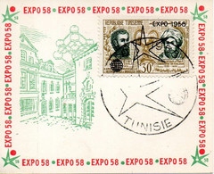 TUNISIE. N°454 De 1958 Sur Document. Expo'58. - 1958 – Bruxelles (Belgique)