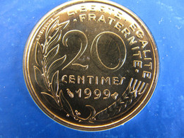 20 Centimes  1999 ( RARE : 25 000 Ex En BU Seulement ) - E. 20 Centimes