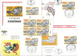 3110b: Österreich 1966, Einführung Der Postleitzahlen, 4 Unterschiedliche FDC- Cachets & Viererblock ** - Zipcode