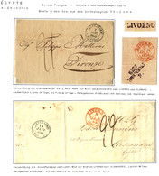Bureau D' ALEXANDRIE - Reste De La Collection : Ensemble De 11 Lettres Montées Sur Feuille. TTB. - Storia Postale