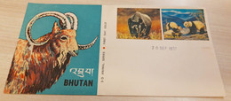 Bhutan 1970 Animals Series 3d 2v Official FDC Very Rare - Bhutan