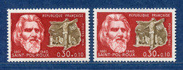 ⭐ France - Variété - YT N° 1552 - Couleurs - Pétouilles - Neuf Sans Charnière - 1968 ⭐ - Unused Stamps