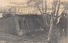 49-MONTREUIL-BELLAY- CATASTROPHE- 21 NOV 1911, FOUILLES A L'AIDE DE GAFFES DU WAGON ENTRAINE PAR LE COURANT A PLUS DE800 - Montreuil Bellay