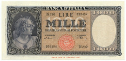 1000 LIRE ITALIA ORNATA DI PERLE MEDUSA 10/02/1948 SUP - Autres & Non Classés