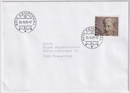1015 Auf Brief Mit Letzttagstempel Poststelle KEMPTTHAL (ZH) - Covers & Documents
