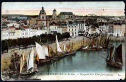 La Rochelle Le Port Vue Prise De St Nicolas Colorisée Port Bateaux Voyagé 09 07 1916 V. Explic. - La Rochelle